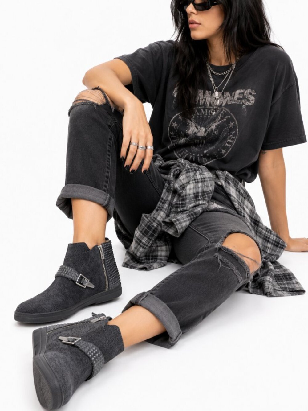 Von Dutch Adriana Sneakers‎ Womens 9 Black Vintage Y2K Punk Streetwear